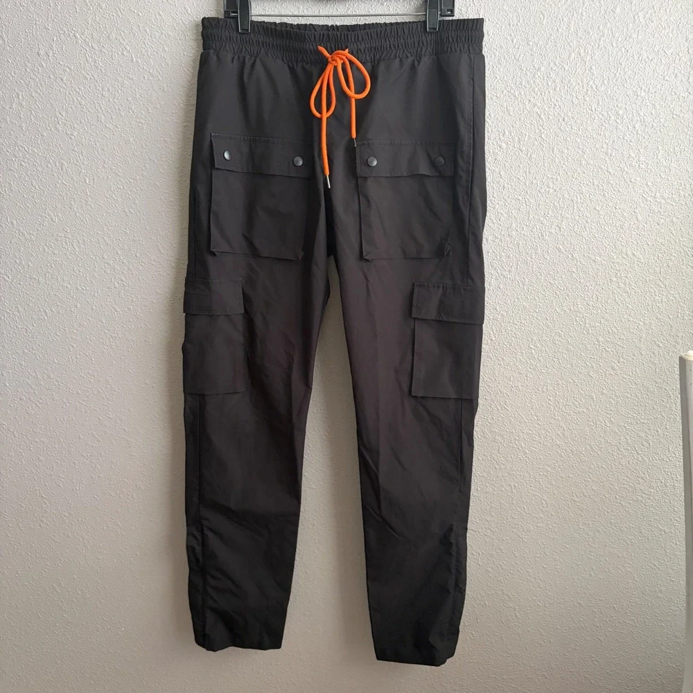 EPTM Black Techwear Tactical Cargo Pants Multi Pocket Pull-On Drawstring XL